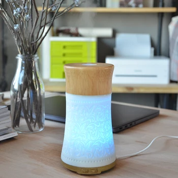 

DEKAXI mini Wooden Hollow Shape Essential Oil Diffuser Household Ultrasonic Air Humidifier Aroma Humidifier Water Sprayer