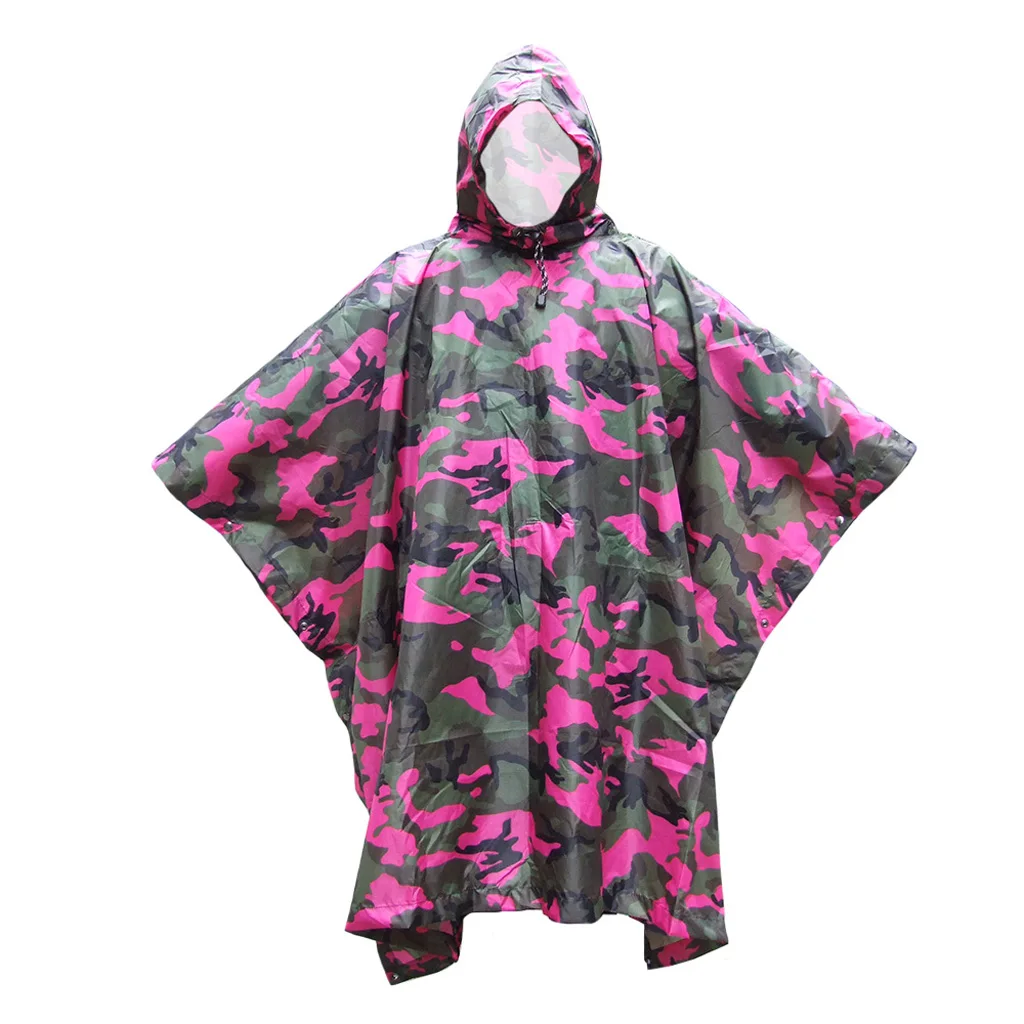 Camouflage Red Легкий камуфляж водонепроницаемый с капюшоном длинный плащ пончо - Цвет: Camouflage Red