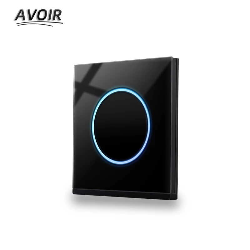 Avoir Light Switch Electrical Outlets Luxury Black Glass Panel Sockets