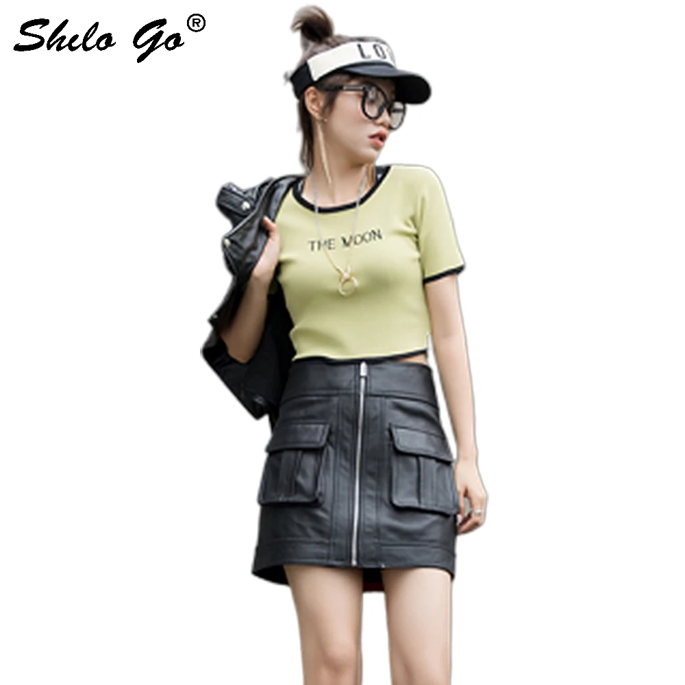 Lederen Rok Zwart Moto Highstreet Zip en Pocket Voor Hoge Taille Rok Vrouwen Herfst Casual Minimalistische EEN Lijn Rokken Lederen Rok Zwart Moto Highstreet Zip en Pocket Voor Hoge Taille Rok Vrouwen Herfst Casual Minimalistische EEN Lijn Rokken