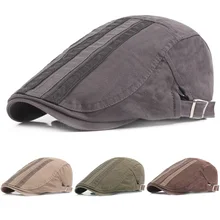 Мужская классическая Кепка таксистка Гольф береты уличная полосатая хлопковая газетная Кепка