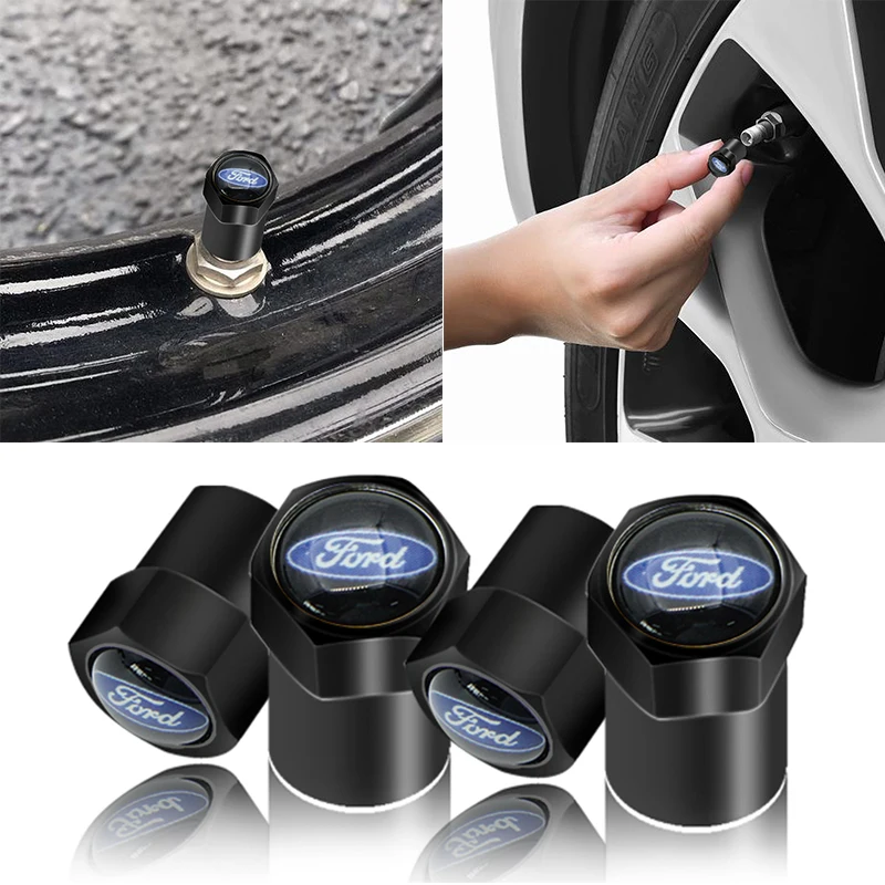 

4pcs Automobile Black Wheel Tire Valve Core Cover Caps for Fords Focus 2 3 1 MK2 MK3 MK1 Fusion Car Accessories Auto Gadgets
