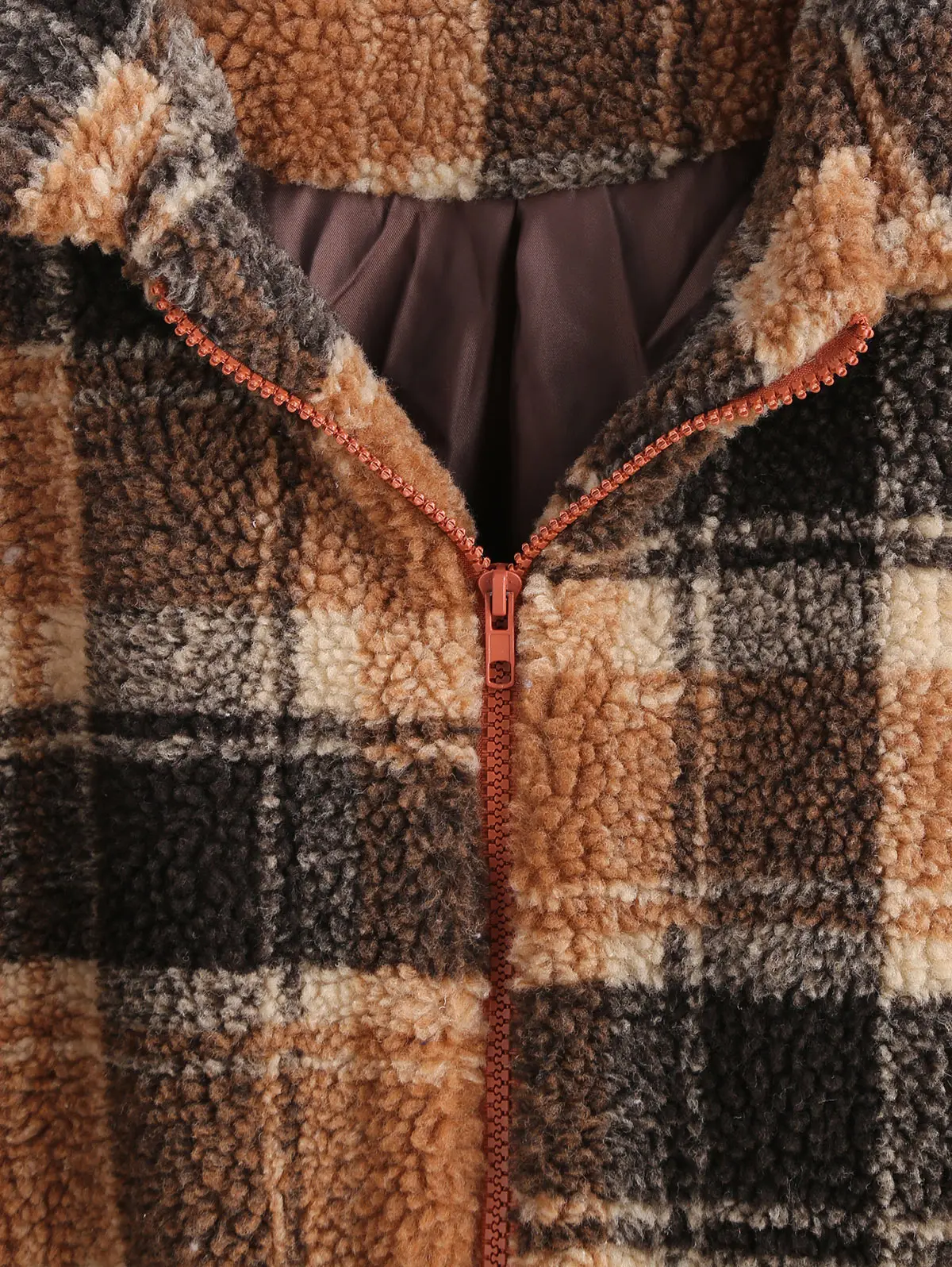ZAFUL модная Ретро Повседневная Женская куртка женское клетчатое короткое пальто из искусственного меха зимняя женская куртка