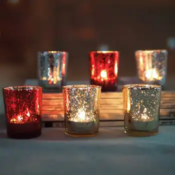 

12Pcs Set Candle Holders Glass Votive Tealight Candle Holders Candelabra Candlestick Home Bar Wedding Decor Tabletop Centerpiece