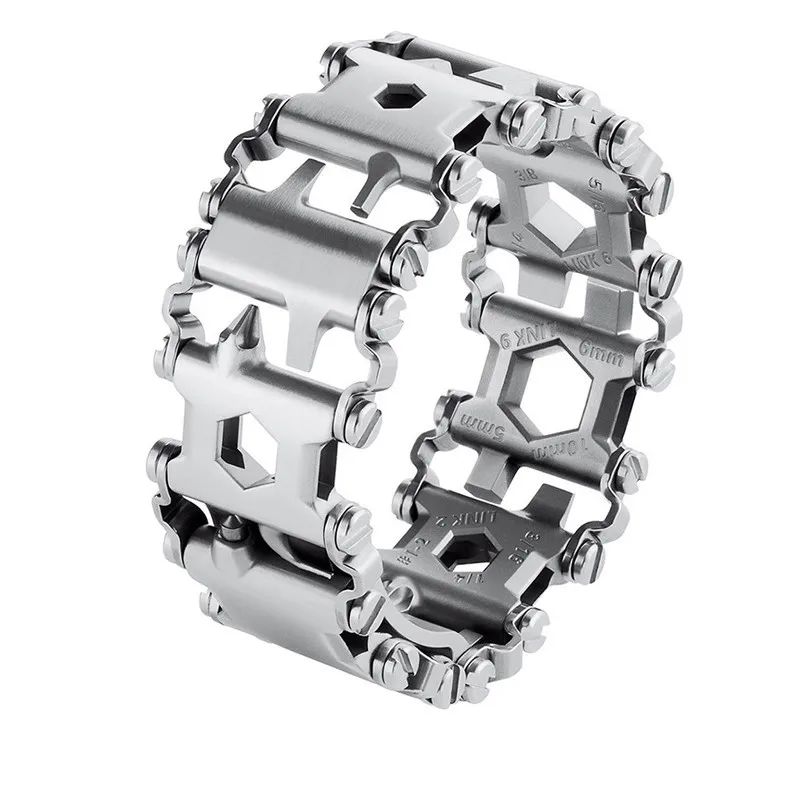 

Stainless Steel Feature Bracelets Screw Driver Tool Bracelets Survival Bracelets Multi-functional Outdoor Send Packaging Box