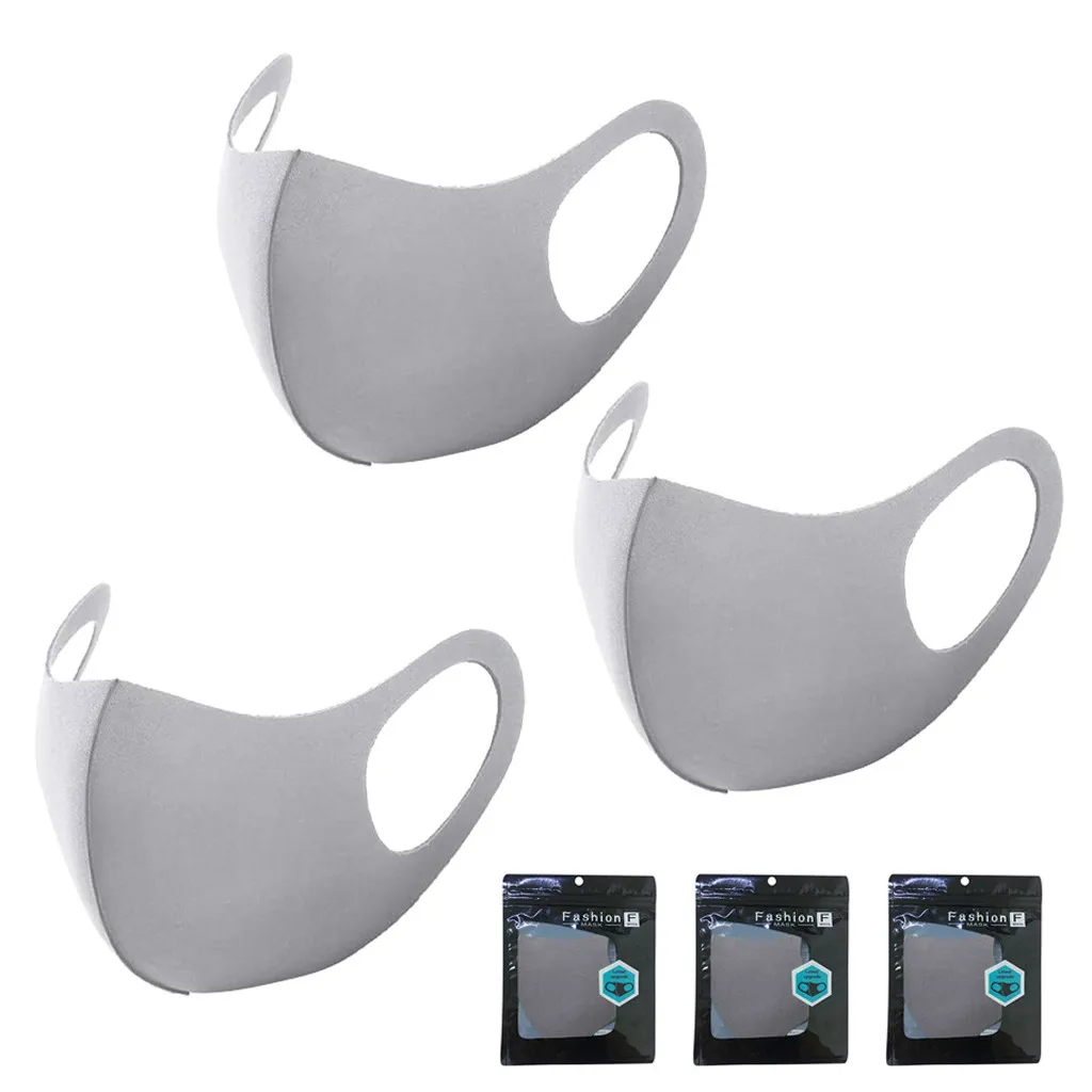 3 Layer Health Cycling Anti-Dust Cotton Mouth Face Mask Respirator Men Women 3PC black face mask Mascarillas Mouth caps washable