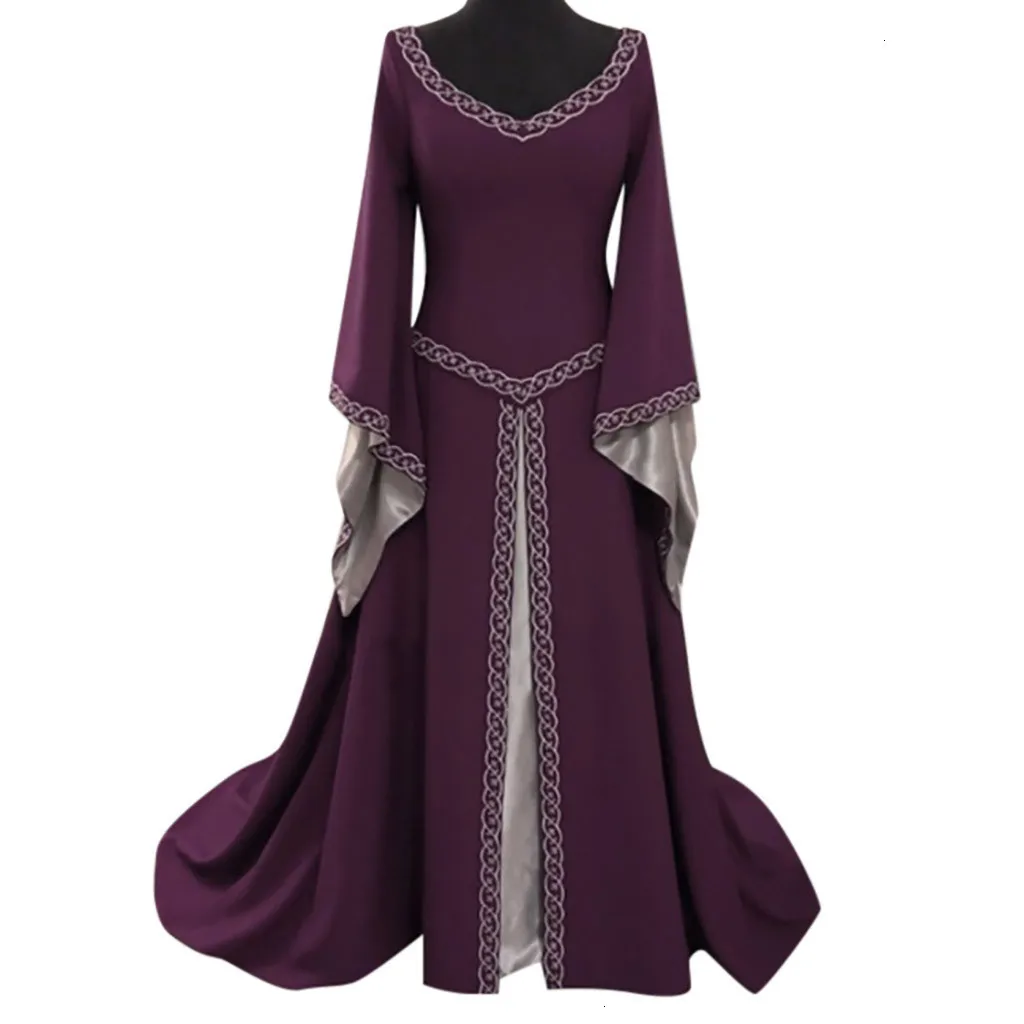 Retro Dress Elegant Medieval Women Long Sleeve V-Neck Maxi Dresses Woman Party Night Floor Length Cosplay Dress Women Vestidos Retro Dress Elegant Medieval Women Long Sleeve V-Neck Maxi Dresses Woman Party Night Floor Length Cosplay Dress Women Vestidos