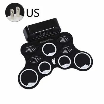 

Roll Up Portable For Kids Adults Beginner Electronic Drum Set Compact 9 Point Foot Pedals USB Gift Silicone Music Instrument