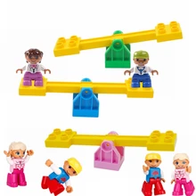 Большие частицы Мультфильм фигурки Seesaw аксессуар DIY модель строительные блоки совместим с Duplo части Кирпичи Детские игрушки