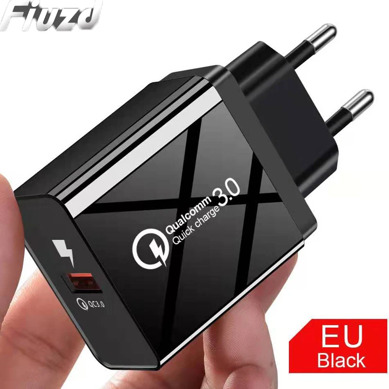 Black 18 Вт Быстрое QC 3,0 USB зарядное устройство для телефона iPhone 11 pro max SE XS XR 5s 6S 7 8 plus быстрое зарядное устройство для huawei p30 p20 p10 pro lite - Тип штекера: Black
