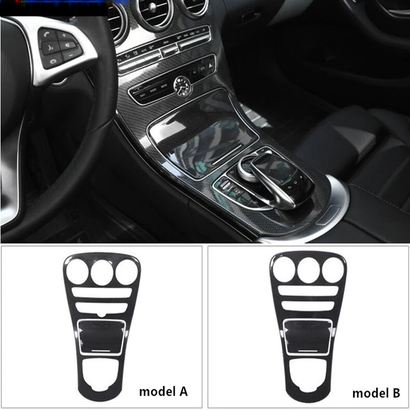 Car ABS Center Console Panel Decoration Cover Trim For Mercedes Benz C Class W205 GLC X253 Carbon Fiber Color Sticker | Автомобили и