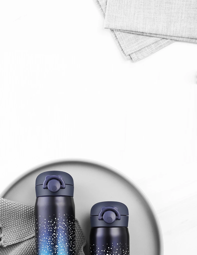 VILEAD350ml 500 мл 304 Нержавеющая сталь звездное небо термос чашка прыгающая Крышка пара вакуумная фляга милый чайная кружка, бутылка для воды для студентов