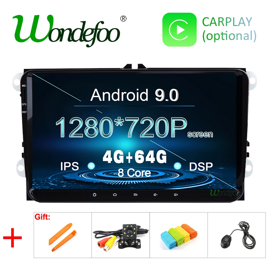 

Android 9.0 DSP IPS 64G 2 DIN Radio for Seat Altea Toledo VW GOLF 5/6 Polo Passat B6 CC Tiguan Touran Navigation Stereo NO DVD