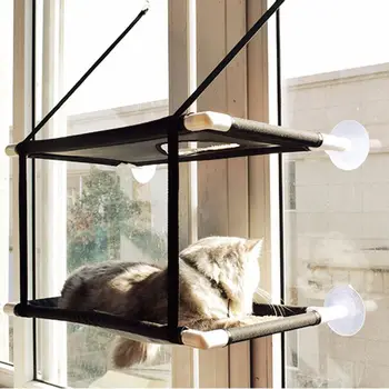 

OOTDTY Cat Window Perch Bed Hanging Hammock Kitten Mat Safe Rest Bed with Suction Cups