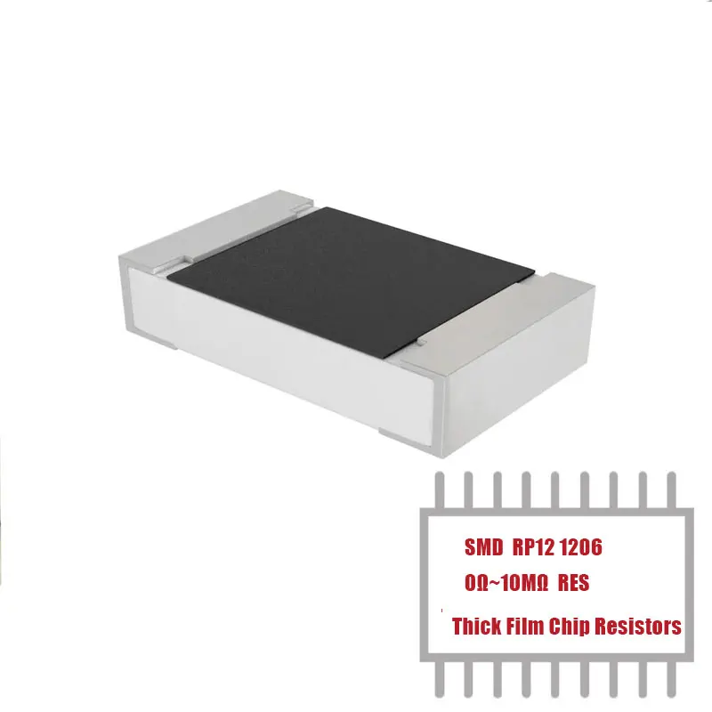 

MY GROUP Резисторы 1000 шт RP12 0,25 W 200V-400V 0 Ohms 1K 10K 100K 200K 1206 SMD резисторы для толстой пленки