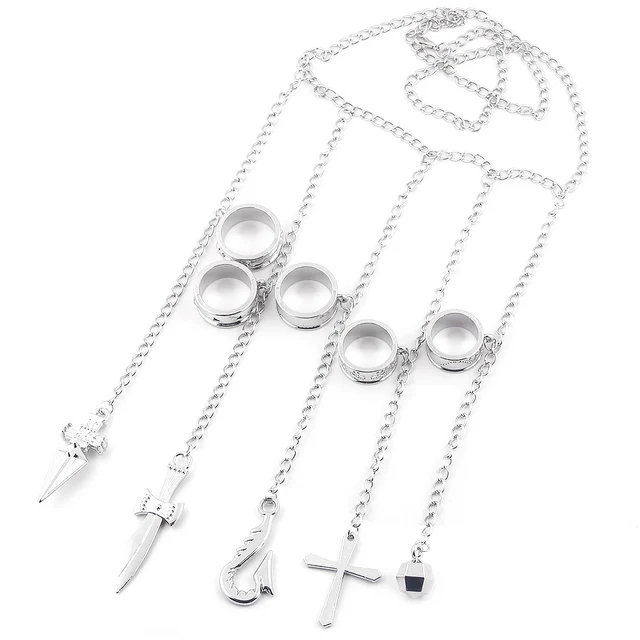 Cosplay Kurapika Chain Rings Anime Hunter x Hunter 1:1 Costume Prop Pendant Metal Figer Rings For Cartoon Fans Fashion Jewelry B180