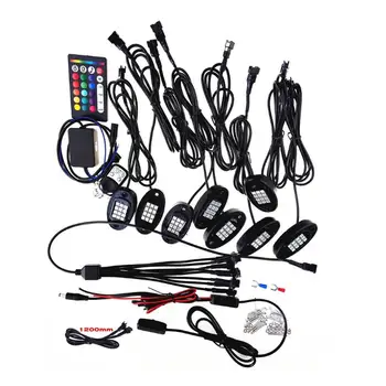 

1 Set Car LED Atmosphere Lamp Flexible Waterproof Car Strips Remote Chassis LED Car Decorative Light Interior RGB Lights Co S4D3