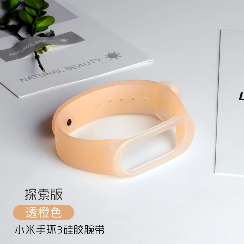 Transparent orange Ремешок для xiaomi mi band 3/4 силиконовый ремешок mi band 4 NFC Аксессуары спортивный ремешок для mi band 3 браслет сменный ремешок - Цвет: Transparent orange