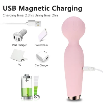 AV Vibrator Dildo Magic Wand USB Recharging Clitoris Stimulator G Spot Massager Vibrating Toy for Couple Fun Sex Toys for Woman 4