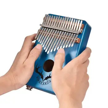 

17 Keys EQ Hot Kalimba Mahogany Thumb Piano Kalimba Finger Piano with Electric Pickup Tuner Hammer Learning Beginner Music