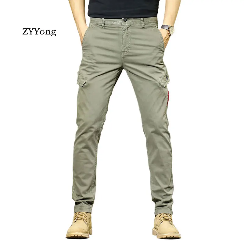 Mens Pocket Overall Cotton Blend Skinny Casual Cargo Trouser Pant Outdoor Slim 