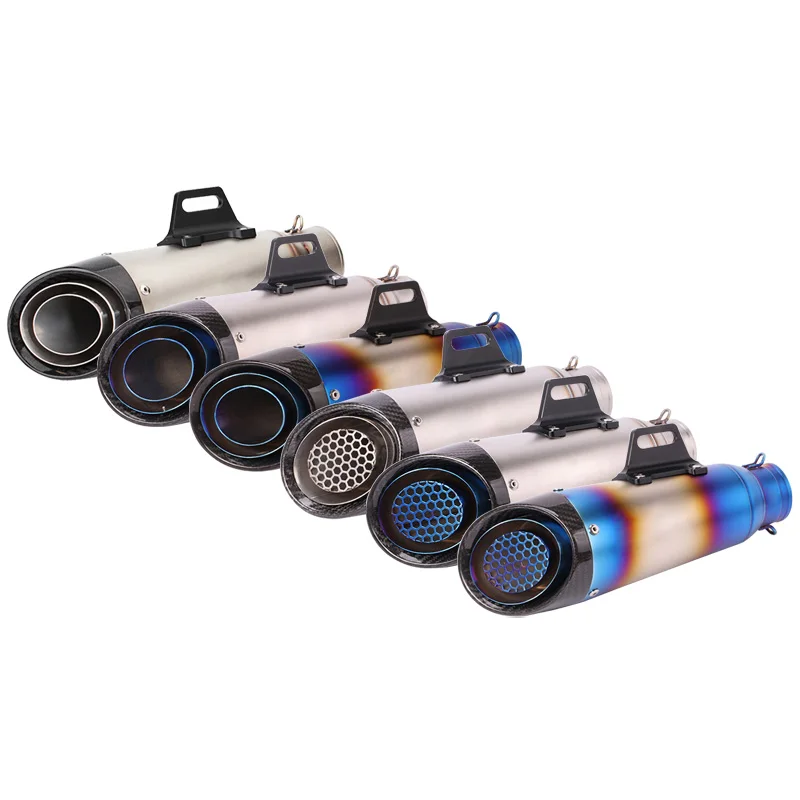 

Inlet 51mm 61mm Motorcycle Exhaust Pipe Muffler Motorbike Slip On Universal for S1000RR CBR650 ER6N ZX6R ZX10R MT09 MT10 etc