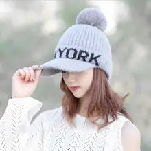 Ie2u осень Hairball плюшевая теплая шапка плюшевая Повседневная бейсбольная кепка для женщин дам