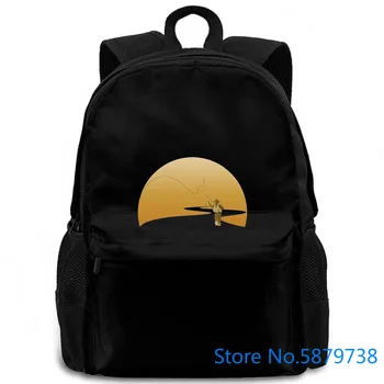 

Fly Fishinger Fisher Sunset Premium Print Hipster Harajuku Brand women men backpack laptop travel school adult student