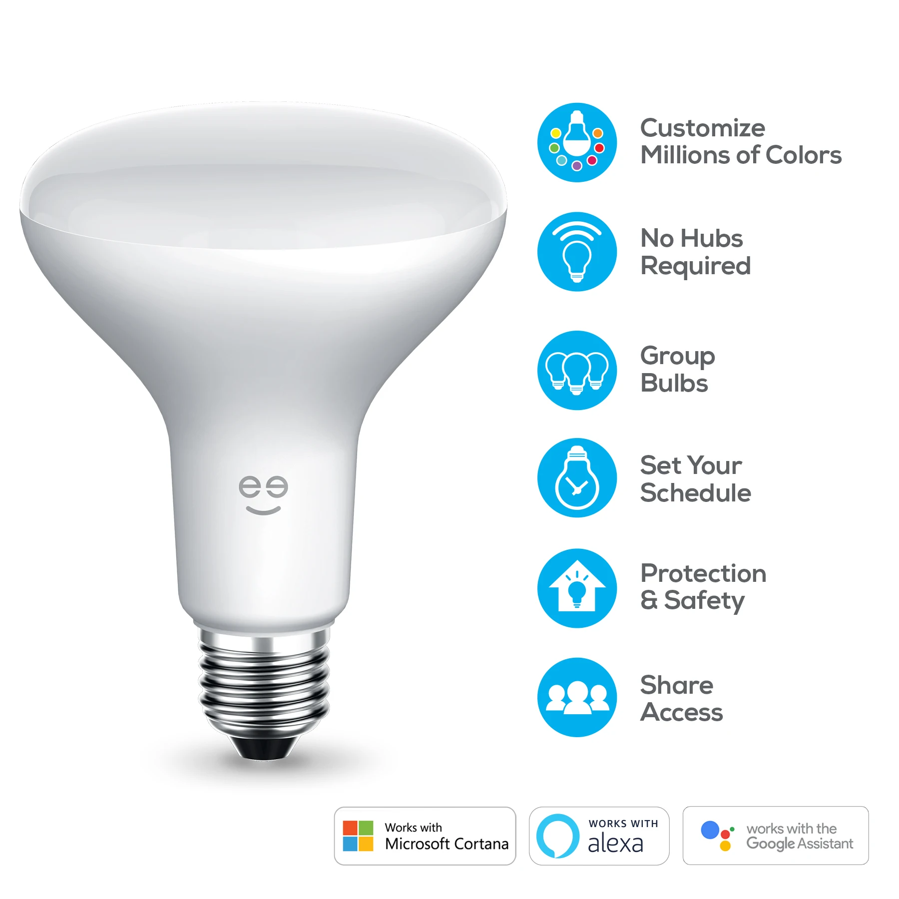 

Smart WiFi Light Bulb Multicolored Dimmable LED Bulb, Compatible with Alexa Google Home Siri No Hub Required Magic Light