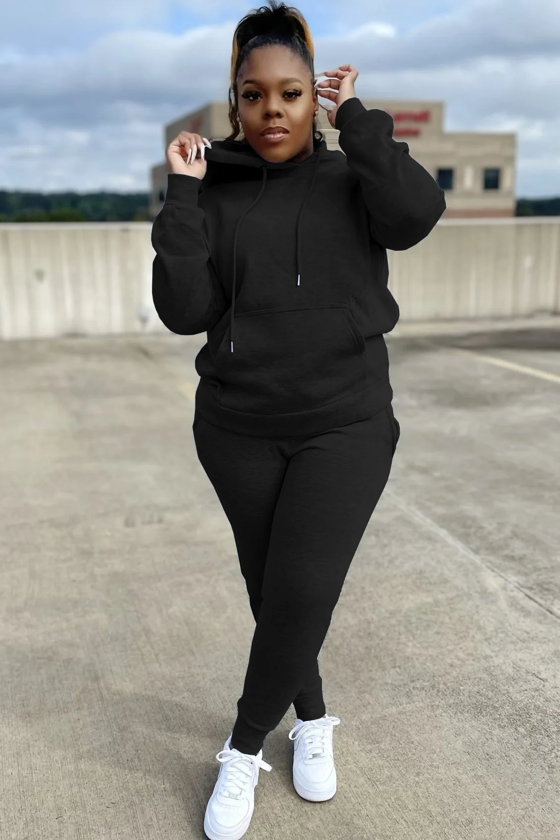 ZJFZML ZZ Women Clothing Two Piece Suit 