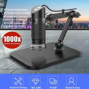 

1000X 8LED Professional USB Digital Microscope Electronic Endoscope Zoom Camera Magnifier + Lift Stand Optical Instrument Tools