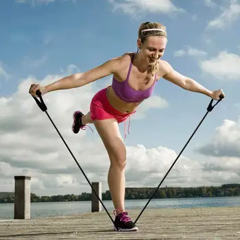 

Exercise Resistance Bands, Yoga Tension Rope WIHT Comfort Handles, Perfect for Home Fitness Training, Boxing Workouts, Physical