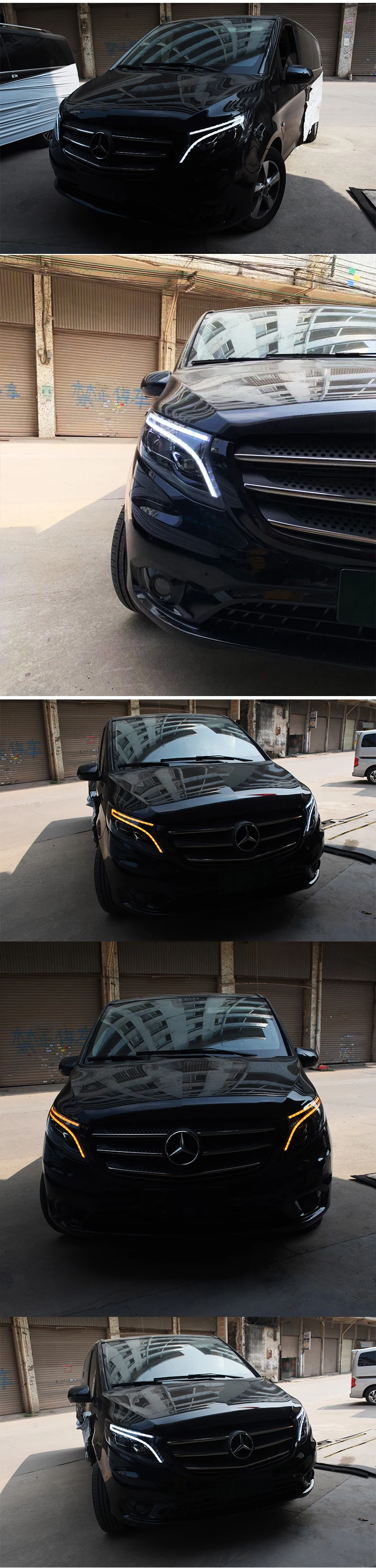 Автомобильный Стайлинг для Benz V260 все светодиодный фары- для Mercedes-Benz vito светодиодный фонарь DRL Bi-светодиодный объектив