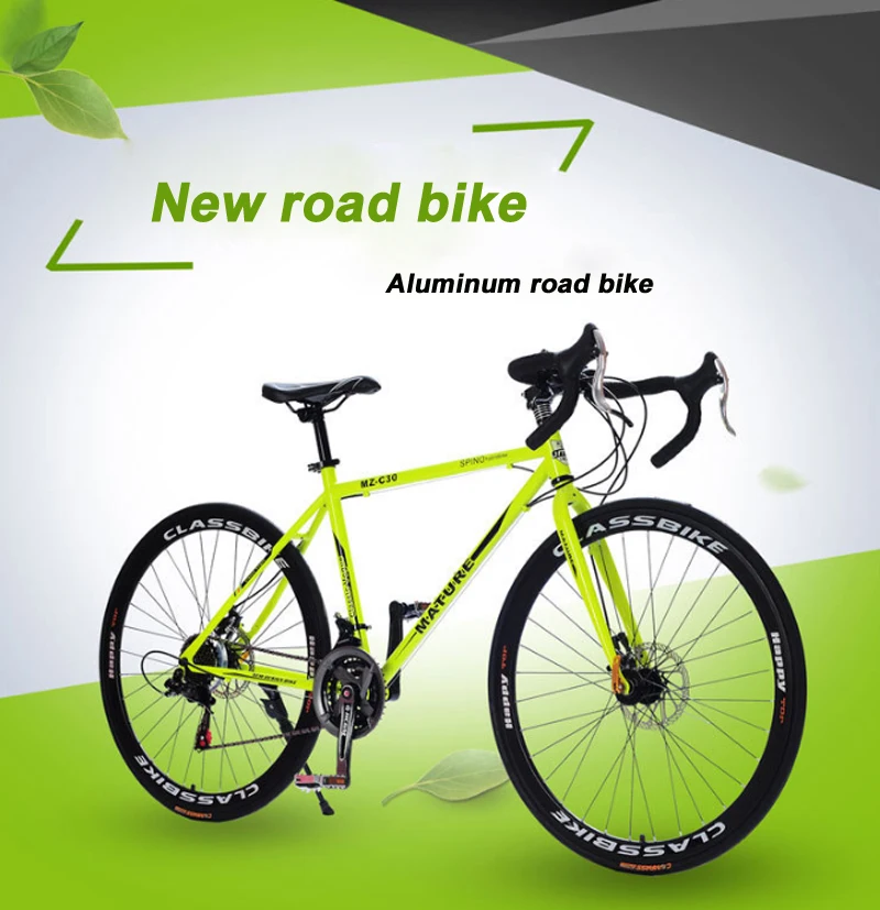Excellent 700C Aluminum road bike 21 27 30 speed bend double disc brakes sports bike student bicycle High quality bicycles for adults 2 Excellent 700C Aluminum road bike 21 27 30 speed bend double disc brakes sports bike student bicycle High quality bicycles for adults 2