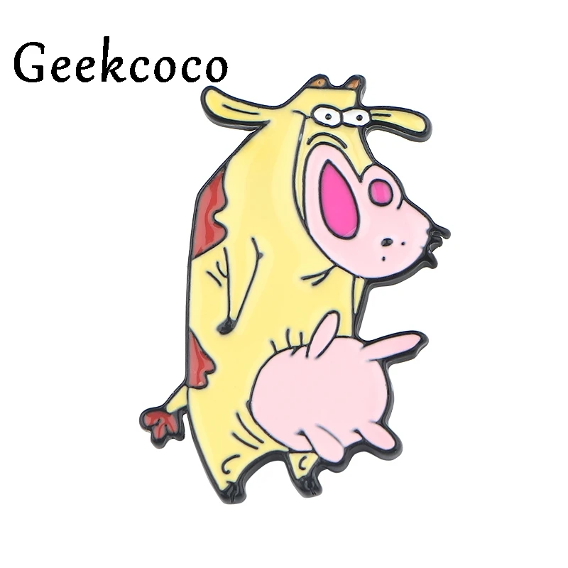 

Cartoon milk cow kawaii shirt Hard Enamel Brooches metal Pins para For child shoes clothes Backpack diy craft decoration J0872