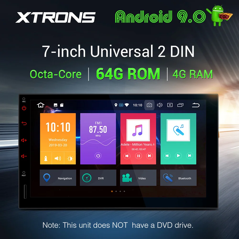 XTRONS 64GB ROM 4G RAM 2 Din 7'' Universal Android 9.0 Car Radio Stereo Player GPS Navigation DAB+ Bluetooth FM WIFI USB NO DVD XTRONS 64GB ROM 4G RAM 2 Din 7'' Universal Android 9.0 Car Radio Stereo Player GPS Navigation DAB+ Bluetooth FM WIFI USB NO DVD
