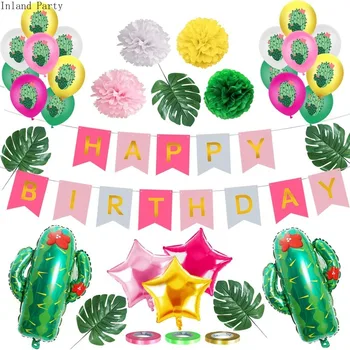 

Hawaiian Party Decoration Pineapple Cactus Tropical Leaf Latex Balloon Paper Flower Ball Baby Shower Happy Birthday Wedding Toys