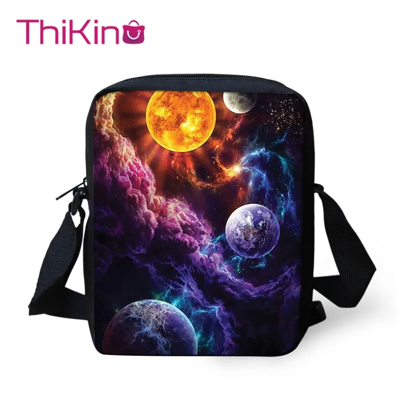 

Thikin Galaxy Pattern Planet Shoulder Messenger Bag Crossbody Phone Bag for Boys Phone Bag Shopping Bags Mochila Infantil
