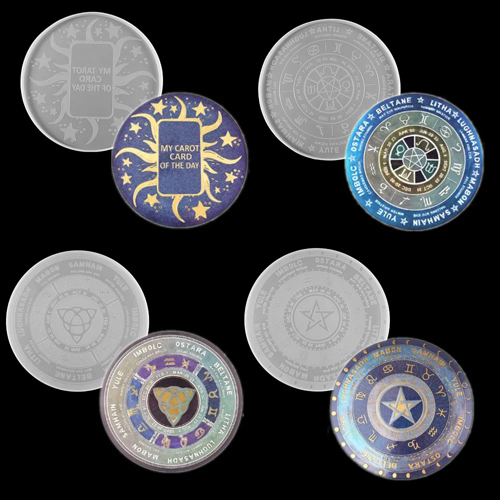 

4 Styles Divination Tarot Silicone Molds Constellation Compass Astrology Board Epoxy Resin Mold For DIY Crafts Tray Accessories