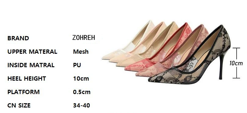 Новые женские туфли-лодочки модные свадебные туфли женские пикантные вечерние туфли на высоком каблуке 10 см с кружевом женские туфли с острым носком женские туфли на шпильке, размер 40