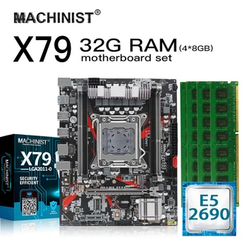 

X79 desktop motherboard LGA 2011 set kit with Intel Xeon E5 2690 processor 32GB(4*8GB) ECC DDR3 RAM memory M-ATX M.2 NVME SSD