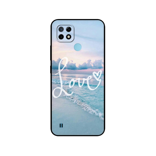 Realme C21 Case Silicon Back For OPPO RealmeC21 C 21 Phone Cover 6.5" Funda RMX3201 Bumper Capa Etui Soft black tpu case