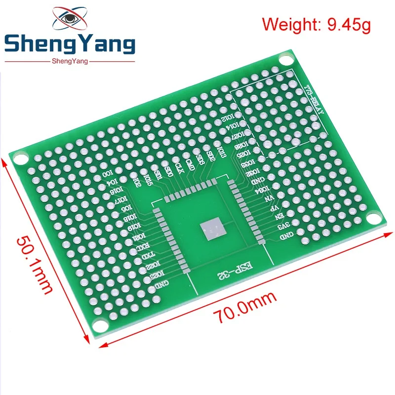 5x7CM Double Side Prototype PCB Board Breadboard Protoshield For Arduino Relay ESP8266 WIFI ESP-12F ESP-12E ESP32 ESP32S pcb board