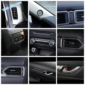 

Lapetus Interior Refit Kit For Mazda CX-5 CX5 2017 - 2020 Pillar A Speaker / Middle Air AC Outlet Vent Cover Trim Carbon Fiber