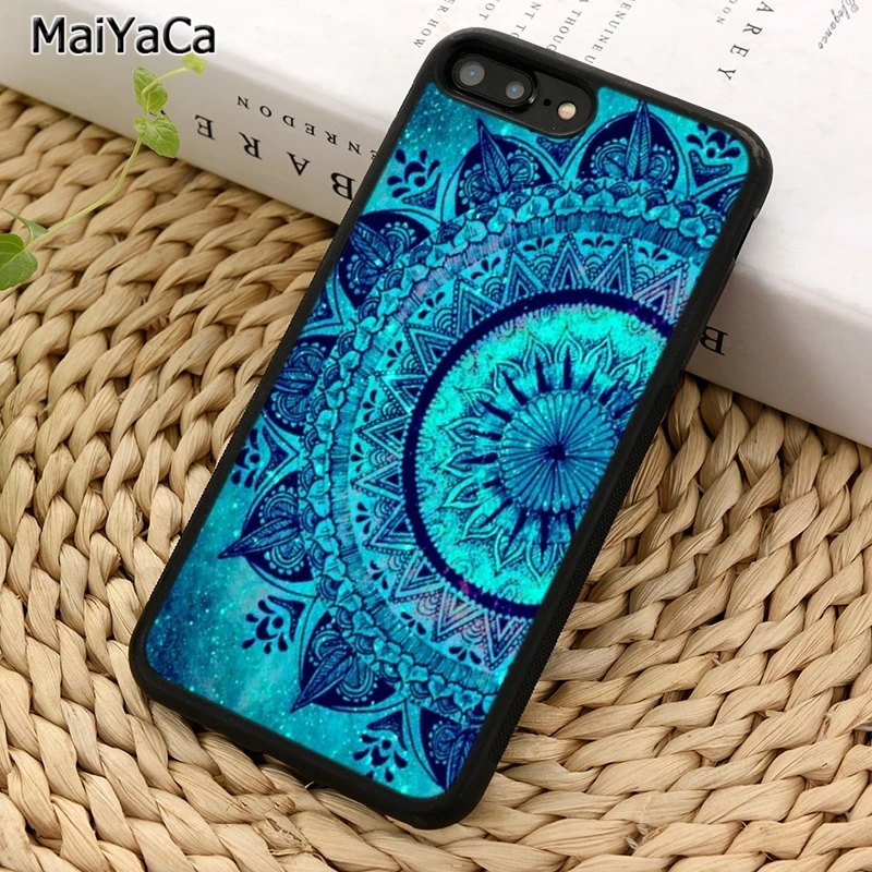 MaiYaCa Бирюзовая Мандала x кружевной Деревянный чехол для телефона iPhone 5 6S 7 8 plus 11 12 Pro