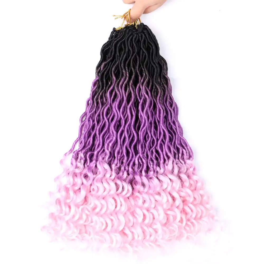 Aigemei синтетические богиня искусственные локоны в стиле Crochet плетение волос кудрявый/эффектом деграде(переход от темного к плетения наращивание волос