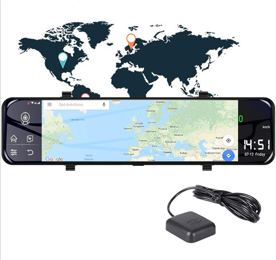4GB + 32GB Car DVR Camera 4G Android 8.1 Stream RearView Mirror 12inch 1080P Drive Video Auto Recorder Registrator car dash cam