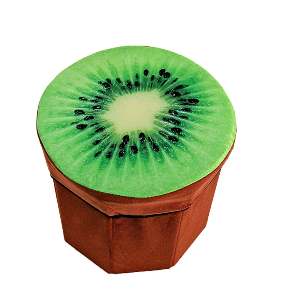 Folding Storage Ottoman Foot Rest Stool Padded Seat Camping Fishing Footstools Chair Foldable Container Chair Stool Footstool