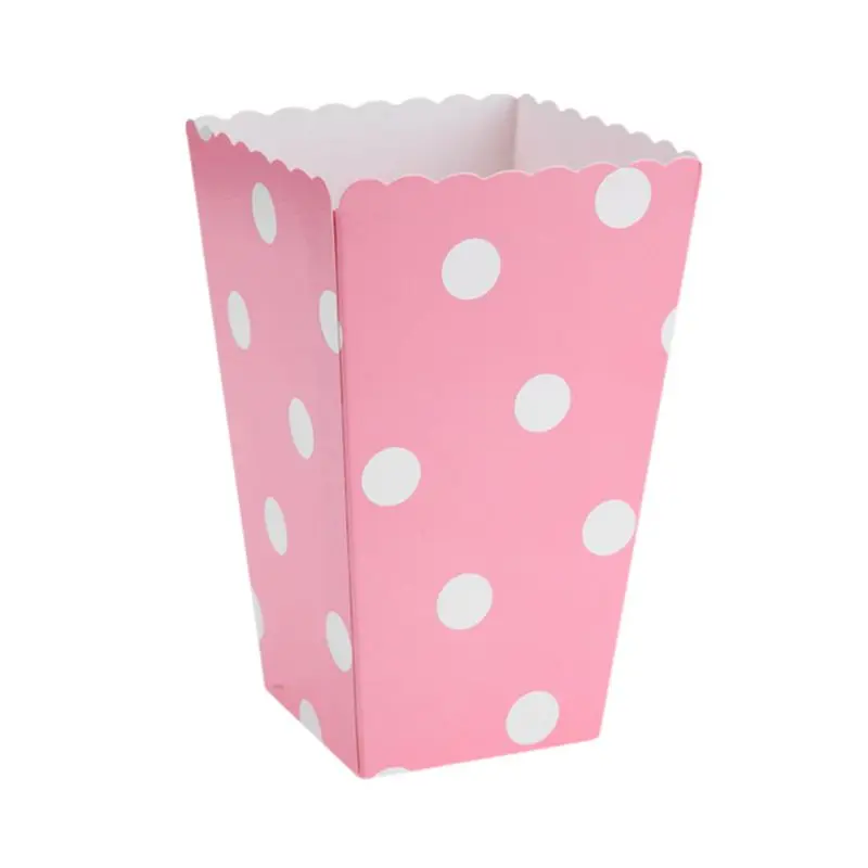 12pcs Pink Blue Stripe Wave Dot Paper Popcorn Boxes Bag Birthday Party decorations kids baby shower boy Girl party supplies Hot - Цвет: As Picture