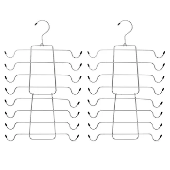 

2 PCS Space Saving Hangers ic Cloth Hanger Metal Closet Organizer Hanging